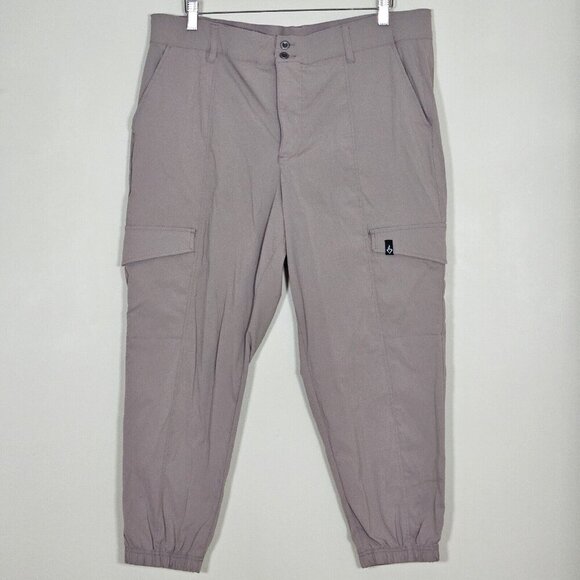 Torrid Joggers Womens 18 Beige Happy Camper Ripstop Crop Active Pockets Stretch - Picture 1 of 14